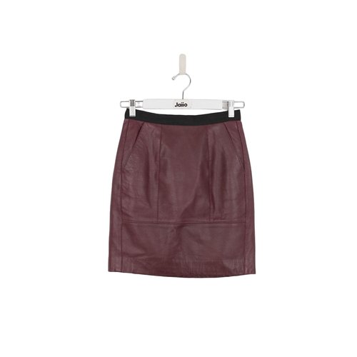 Jupe en cuir tres bon etat bordeaux Sandro La Redoute