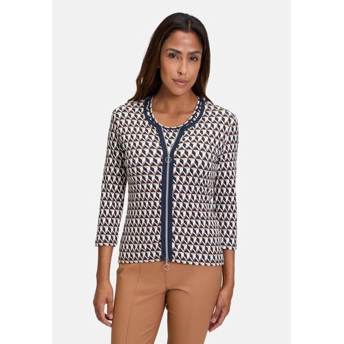 Cardigan facon t shirt de texture cotelee dark blue beige Betty Barclay La Redoute