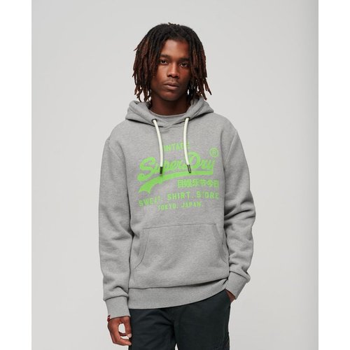 Sweat a capuche avec logo vintage fluo Superdry La Redoute
