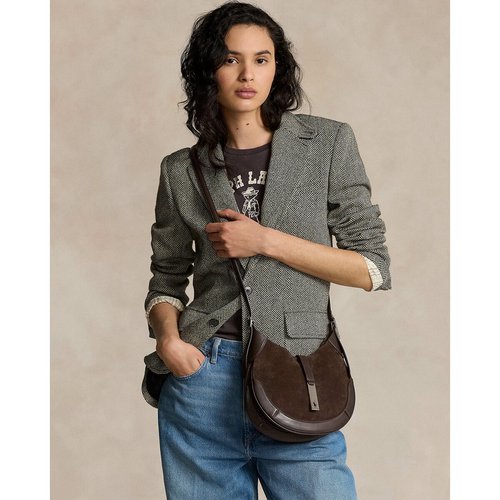 Polo id half moon bag in leather chocolate brown Polo Ralph Lauren La Redoute