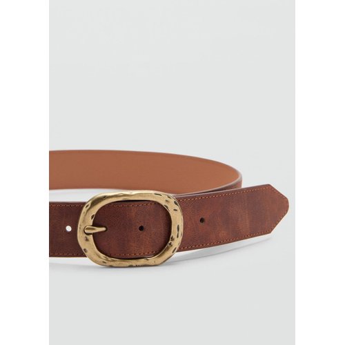 Ceinture boucle texture marron Mango La Redoute