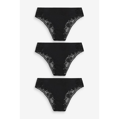 Culottes bresiliennes et dentelle lot de 3 noir Next La Redoute