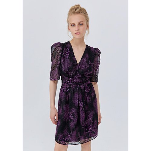 Robe col v manches courtes hot sale