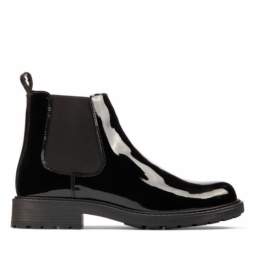 Boots chelsea en cuir vernis orinoco2 lane Clarks noir verni La Redoute