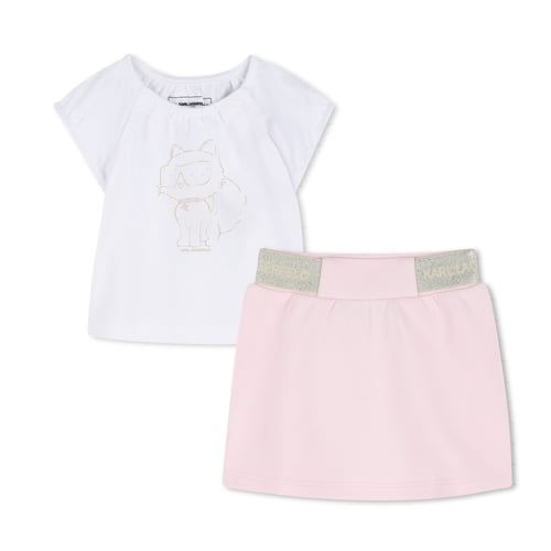 Jupe Rose + Tee-shirt Blanc, Rose Et Vert - Taille 36/38 (FR) - Ensemble Neuf Avec étiquettes - Marque MR MITCHY