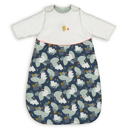 Zazours baby 100 cotton percale sleep bag with removable sleeves printed La Redoute Interieurs La Redoute