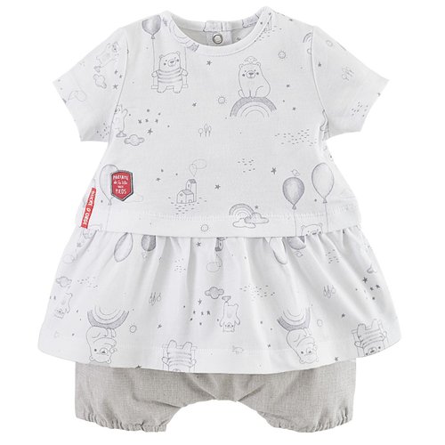 Ensemble robe et bloomer bebe fille gris Sucre D orge La Redoute