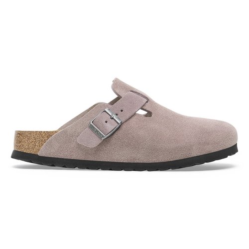 Sabots en cuir suede boston rose Birkenstock La Redoute