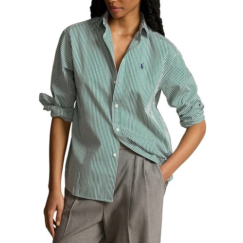 Chemise rayee manches longues Polo Ralph Lauren raye vert blanc La Redoute