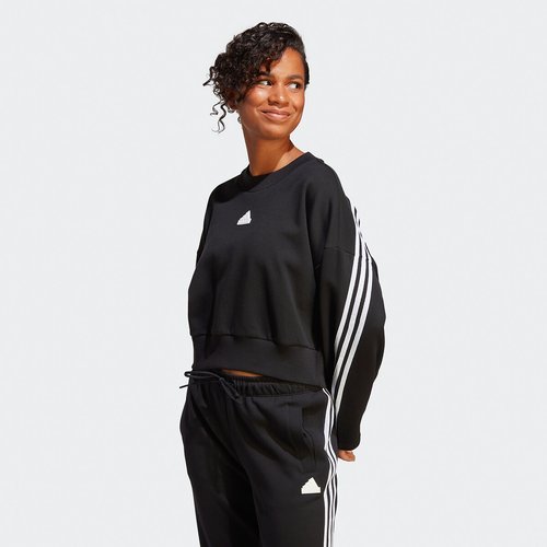 Womens adidas 3 stripe sweatshirt discount