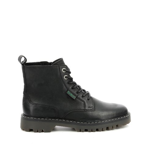 Decklock leather ankle boots with laces black Kickers La Redoute