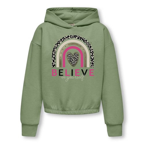 Slogan print hoodie in cotton mix Kids Only La Redoute