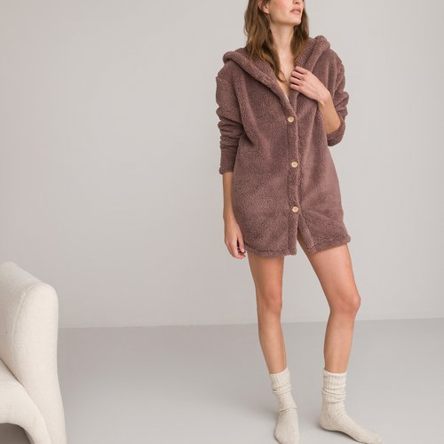 Robe de chambre a capuche en maille polaire taupe So home La Redoute