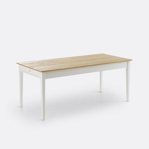 Alvina solid pine dining table seats 6 8 white La Redoute Interieurs La Redoute