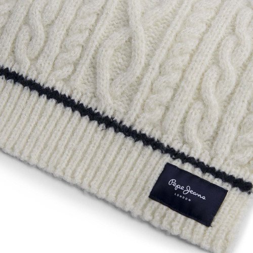 Echarpe en maille torsadee blanche mousse Pepe Jeans La Redoute