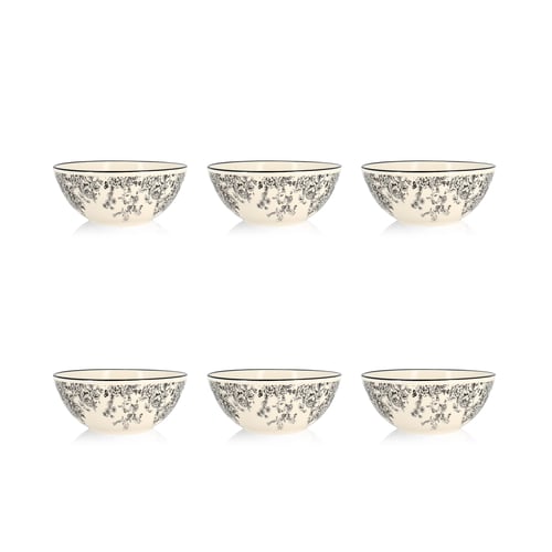 Lot De 6 Bols En Grès Chocolat Suisse 14 Cm - 3 Couleurs Assorties (Jaune, Marron, Beige) - Micro-ondes Et Lave-Vaisselle