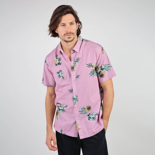 Chemise manches courtes imprimee teahupoo cereva violet Oxbow La Redoute