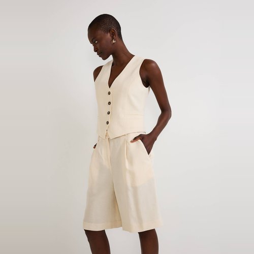 Short bermuda en tencel et lin latte Monoprix La Redoute