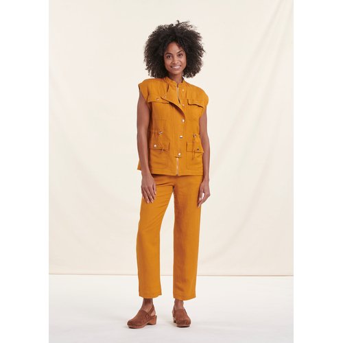 Veste saharienne sans manches ocre La Fee Maraboutee La Redoute