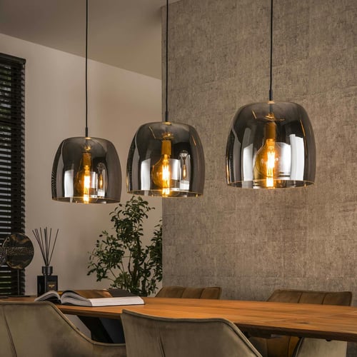 SGLfarmty Suspension Rustique Pour Cuisine, Suspension Simple Marron Clair Avec Abat-jour En Verre Transparent, Suspension Industrielle Moderne En Métal à Suspendre Au Plafond Pour Entrée, 1 Pièce