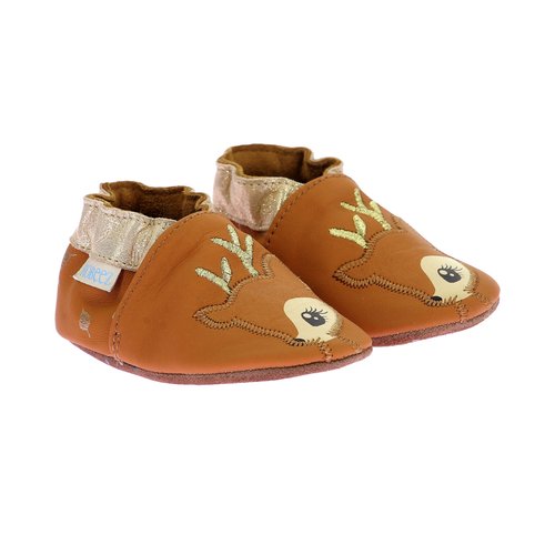 Chaussons cuir faonfaon camel Robeez La Redoute