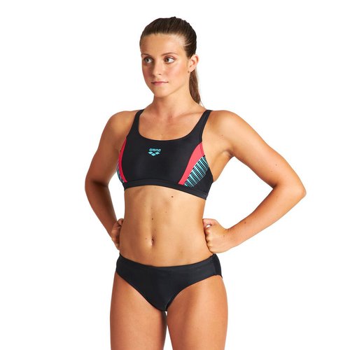 Bikini maxfit eco chlorbestandig schwarz rot Arena La Redoute