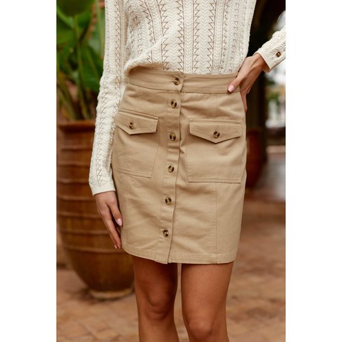Jupe courte beige new arrivals
