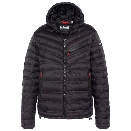 Doudoune legere a capuche noir Schott La Redoute