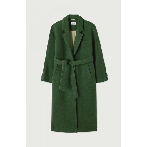 Manteau long en laine melangee nadabow American Vintage vert La Redoute