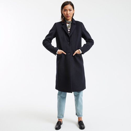 Manteau Finlandais Bleu Marine – Laine Mélangée – Taille M04 (femme Moyen) – Occasion