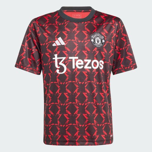 Maillot d echauffement manchester united enfants black mufc red Adidas Performance La Redoute