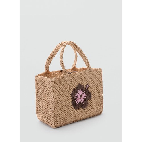 Sac porte main fibre naturelle beige Mango La Redoute