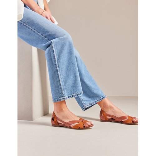 Sandales plates clementine cognac Odaje La Redoute