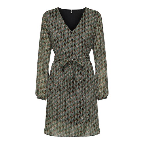 Robe courte col v a nouer imprime graphique Only La Redoute