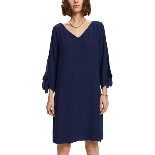 Robe droite courte en crepe col v Esprit La Redoute