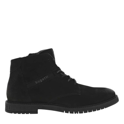 Bottines cuir talon plat noir Bugatti La Redoute