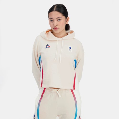 Sweat a capuche equipe de france olympique paris 2024 beige Le Coq Sportif La Redoute