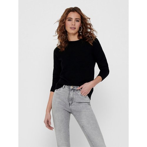 Women's black crew neck jumper cheap