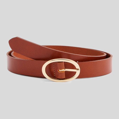 Ceinture 2cm cuir responsable camel Monoprix La Redoute