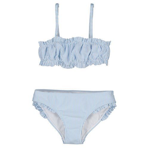 Maillot de bain 2 pieces raye raye ecru bleu La Redoute Collections La Redoute