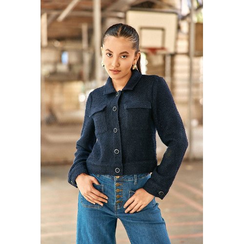 Navy petite jacket best sale