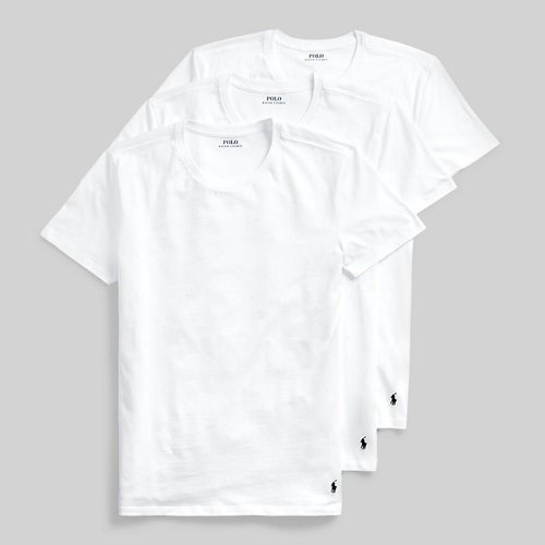 Pack of 3 t shirts with crew neck in cotton white white white Polo Ralph Lauren La Redoute
