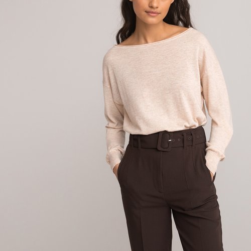 Beige fine knit jumper on sale