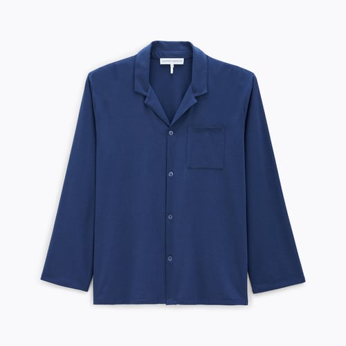 Chemise De Nuit Homme Stigmark - Jan Vanderstorm - Grande Taille Jusqu'à 7XL - 100% Coton - Bleu Clair, Col V