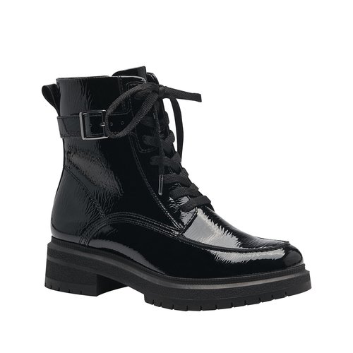Patent lace up ankle boots black patent Tamaris La Redoute