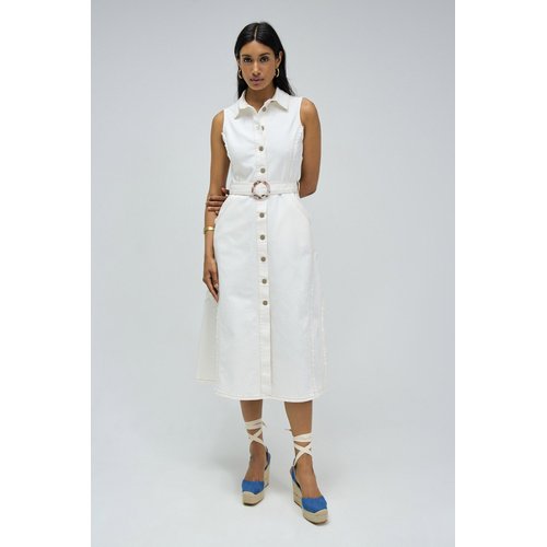 Robe en jean midi ecru Salsa Jeans La Redoute