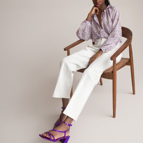Pantalon large taille haute blanc La Redoute Collections La Redoute