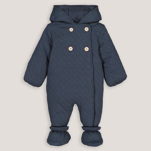 Cotton mix hooded snowsuit charcoal La Redoute Collections La Redoute