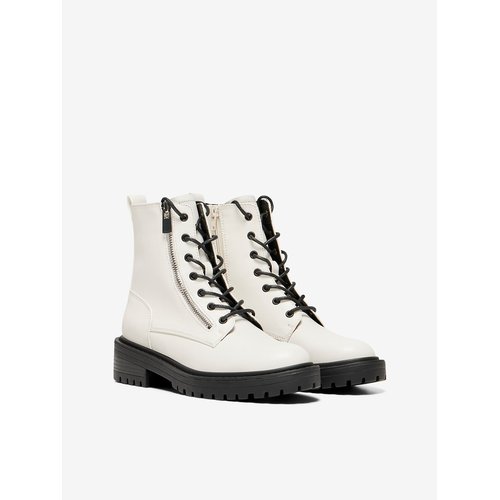 Bold lace up ankle boots white Only Shoes La Redoute