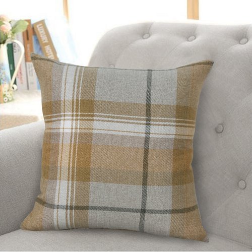 Clever wool plaid ochre filled cushion 44x44cm ochre So home La Redoute